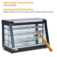 Garvee 35" Food Warmer Commercial, Countertop Pizza Warmer 3-Tier with LED Lighting & Removable Shelves, Food Display Warmer for Restaurant