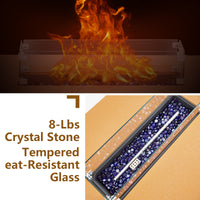 Garvee 48" 50000 BTU Propane Fire Pit Table with 13" Square Ice Bucket, Wind Guard, Fire Glass Beads, CSA Certified Outdoor Firepit, Orange