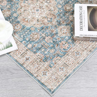 Garvee Area Rug 2x3 Washable Rug Vintage Medallion Doormat Boho Floral Accent Rug Indoor Entrance Kitchen Mat Soft Low Pile Front Door Mat Non-Slip Non-Shedding Small Rug for Bedroom Nursery