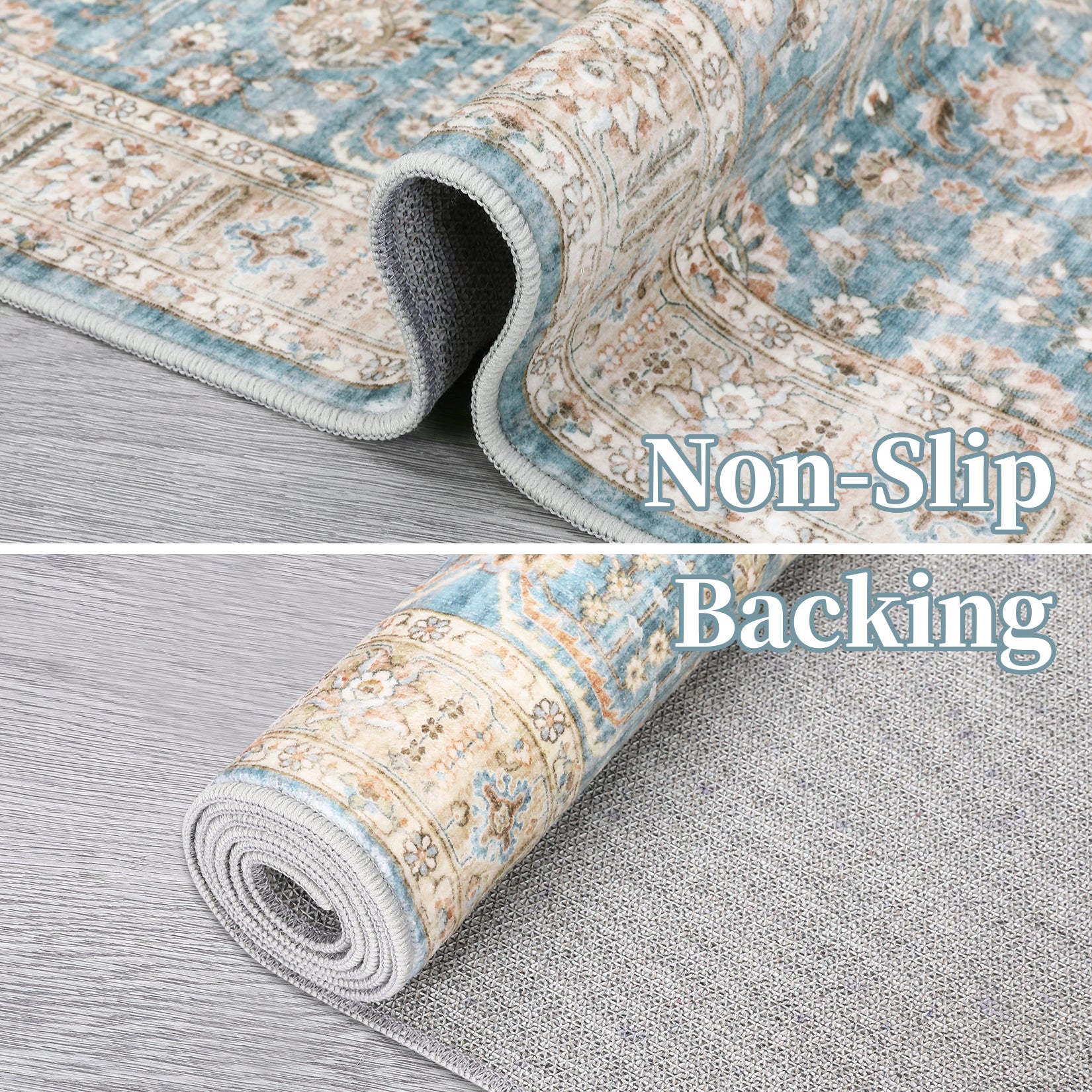 Garvee Area Rug 2x3 Washable Rug Vintage Medallion Doormat Boho Floral Accent Rug Indoor Entrance Kitchen Mat Soft Low Pile Front Door Mat Non-Slip Non-Shedding Small Rug for Bedroom Nursery