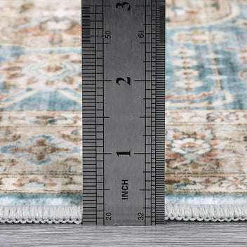 Garvee Washable Rug 6x9 Boho Soft Living Room Rugs Indoor Distressed Floor Carpet Vintage Rustic Farmhouse Area Rugs for Bedroom Non Slip Foldable Thin Rug for Kitchen Dining Room Kids Room Blue