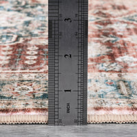 Garvee Washable Rug 6x9 Boho Soft Living Room Rugs Indoor Distressed Floor Carpet Vintage Rustic Farmhouse Area Rugs for Bedroom Non Slip Foldable Thin Rug for Kitchen Dining Room Kids Room Red