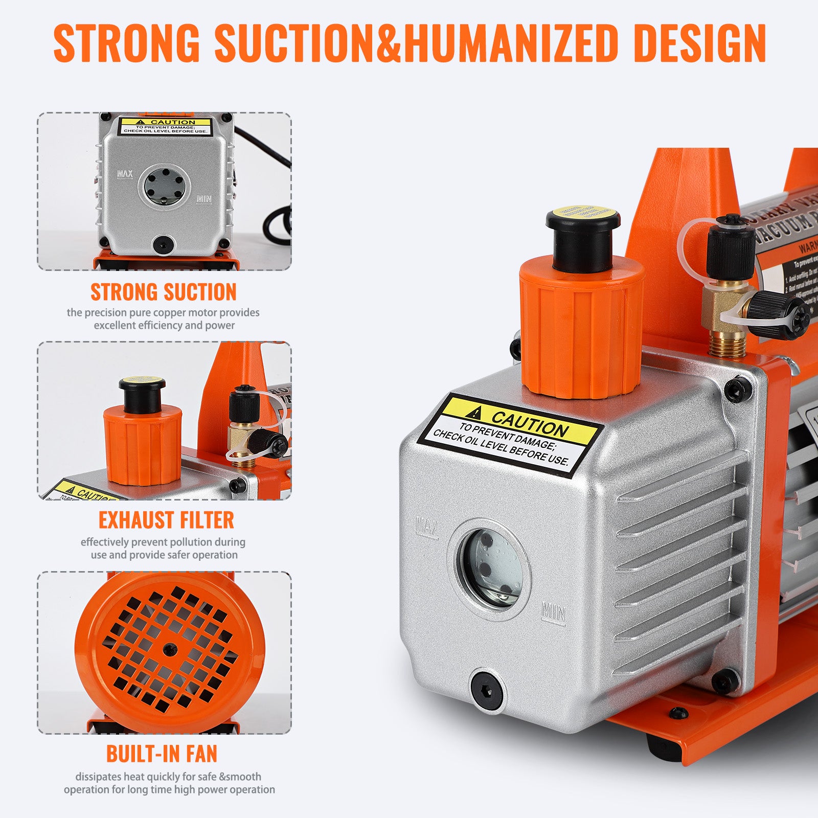 Garvee 3.5CFM 1/4HP Single-Stage Rotary Vane Vacuum Pump Air Conditioner Refrigerant HVAC Tool with Oil Bottle for R12 R22 R134a R410a,for Resin Degassing, Refrigeration Maintenance, Vacuum Package
