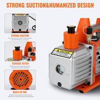 Garvee 3.5CFM 1/4HP Single-Stage Rotary Vane Vacuum Pump Air Conditioner Refrigerant HVAC Tool with Oil Bottle for R12 R22 R134a R410a,for Resin Degassing, Refrigeration Maintenance, Vacuum Package