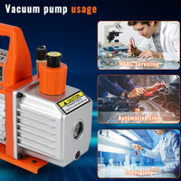 Garvee 3.5CFM 1/4HP Single-Stage Rotary Vane Vacuum Pump Air Conditioner Refrigerant HVAC Tool with Oil Bottle for R12 R22 R134a R410a,for Resin Degassing, Refrigeration Maintenance, Vacuum Package