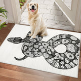 Garvee Animal Print Black & White 2x3 Washable Entryway Rug – Modern Snake Rug, Indoor/Outdoor Non-Slip Throw Mat for Bedroom, Bathroom, Kitchen, or Living Room - Black & White