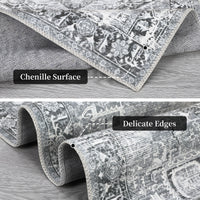 Garvee Washable Runner Rug 2x6 Kitchen Rug Runner Long Entryway Rug Low-Pile Rug for Bedroom Non-Skid Soft Carpet Throw Rug for Bathroom Laundry Room Hallway, Grey