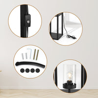 Garvee Floor Lamp with Shelves, 4-Tier Modern Shelf Floor Lamp with Warm White LED Bulb, Display Lamp for Living Room, Bedroom and Office - Black