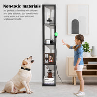 Garvee Floor Lamp with Shelves, 4-Tier Modern Shelf Floor Lamp with Warm White LED Bulb, Display Lamp for Living Room, Bedroom and Office - Black