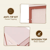 Garvee 15 Drawer Dresser for Bedroom, Tall Storage Organizer with Fabric, Metal Frame, Wood Top, Side Pockets & Hooks, Easy Assembly(Pink)