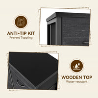 Garvee 15 Drawer Dresser for Bedroom - Tall & Versatile Storage Organizer with Fabric, Metal Frame, Wood Top - Side Pockets, Hooks, Easy Assembly - Charcoal Black