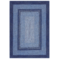 Garvee Bordered Navy Blue 3x5 Area Rug, Washable Rug for Bedroom Braided Printed Throw Carpet, Living Room Rug Non Slip Stain Resistant Small Dining Room Mat, Rustic Accent Small Carpet for Entryway Home Decor