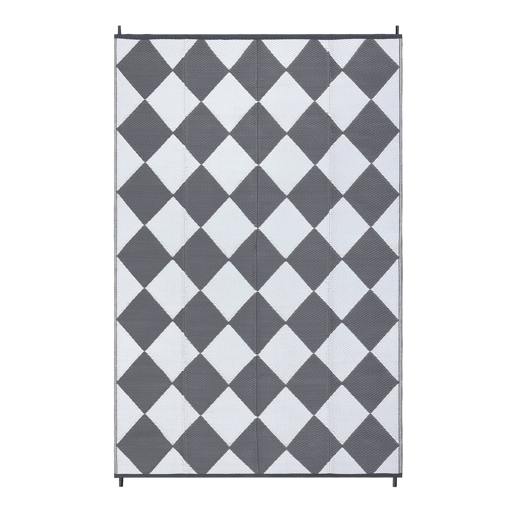 Garvee Outdoor Grey & White 5x8 Rug Outdoor Plastic Straw Rug Reversible Patio Rug Waterproof Camping Rug Portable Outdoor Mat for RV Porch Balcony Patio Camping Picnic Beach Outdoor Rugs