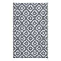 Garvee Outdoor Grey & White 8x10 Rug Carpet Waterproof Plastic Straw Rug Reversible Patio Rug RV Camping Rug Outdoor Rugs Porch Rug Patio Rug Outside RV Mat Deck Balcony Picnic Beach Decor