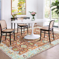 Garvee Area Rug 8x10 Rugs for Living Room,Vintage Rug for Living Room Bedroom Dinning Room,Boho Distressed Tribal Area Rug,Low Pile Non-Slip Washable Indoor Door Mat for Kitchen Entryway Bathroom