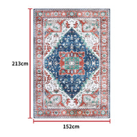 Garvee Oriental Red 5x7 Vintage Boho Area Rug, Distressed Tribal Low Pile Non-Slip Washable Carpet for Living Room Bedroom Dining Kitchen Entryway
