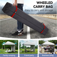 Garvee 10'x10' Commercial Pop-Up Canopy Portable Outdoor Tent with 1 Sidewall, 4 Stakes, Ropes, Weight Bags & Wheel Bag, White
