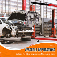 Garvee 2T Engine Hoist - 4000 lbs Folding Hydraulic Car Engine Crane Lifter, Cherry Picker with 6 Iron Caster Wheels, Red