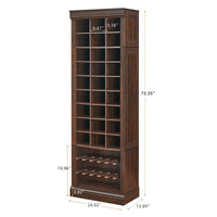Garvee Shoe Storage Cabinet, Freestanding Tall Closet Shoe Organizer with Cubbies for 33 Pairs, Wooden Shoe Rack for Closet, Entryway, Living Room