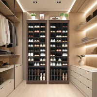 Garvee Shoe Storage Cabinet, Freestanding Tall Closet Shoe Organizer with Cubbies for 33 Pairs, Wooden Shoe Rack for Closet, Entryway, Living Room