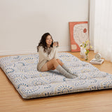 Garvee Japanese Futon Mattress, Full Size Futon Floor Mattress Japanese Style Floral Pattern Mattress for Floor, Tatami Mat, Sleeping Mattress Pad for Camping Travel, Disc Flower - Disc Flower - 5