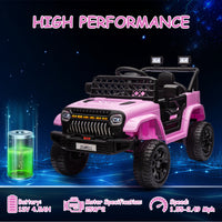 Garvee Ride - P Series: 12V Kids Ride On Truck for Toddles age 3+,with 2.4G Remote Control, Spring Suspension, Battery Display, LED Lights, Music, Battery Powered Ride on Car - Pink