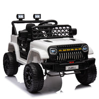 Garvee Ride - P Series: 12V Kids Ride On Truck for Toddles age 3+,with 2.4G Remote Control, Spring Suspension, Battery Display, LED Lights, Music, Battery Powered Ride on Car - White