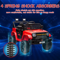 Garvee Ride - P Series: 12V Kids Ride On Truck for Toddles age 3+,with 2.4G Remote Control, Spring Suspension, Battery Display, LED Lights, Music, Battery Powered Ride on Car - Red