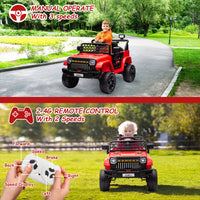 Garvee Ride - P Series: 12V Kids Ride On Truck for Toddles age 3+,with 2.4G Remote Control, Spring Suspension, Battery Display, LED Lights, Music, Battery Powered Ride on Car - Red