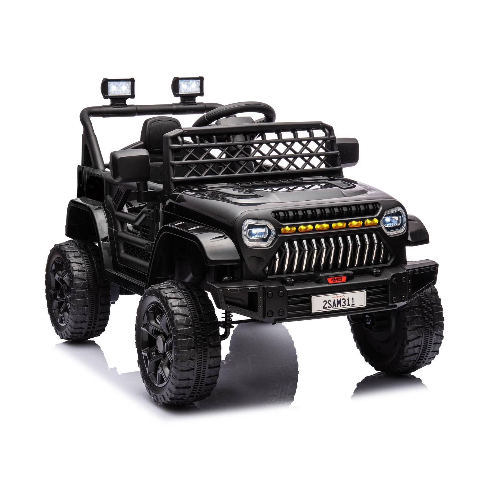 Garvee Ride - P Series: 12V Kids Ride On Truck for Toddles age 3+,with 2.4G Remote Control, Spring Suspension, Battery Display, LED Lights, Music, Battery Powered Ride on Car - Black