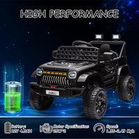 Garvee Ride - P Series: 12V Kids Ride On Truck for Toddles age 3+,with 2.4G Remote Control, Spring Suspension, Battery Display, LED Lights, Music, Battery Powered Ride on Car - Black