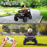 Garvee Ride - P Series: 12V Kids Ride On Truck for Toddles age 3+,with 2.4G Remote Control, Spring Suspension, Battery Display, LED Lights, Music, Battery Powered Ride on Car - Black