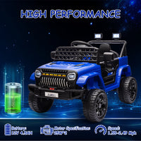 Garvee Ride - P Series: 12V Kids Ride On Truck for Toddles age 3+,with 2.4G Remote Control, Spring Suspension, Battery Display, LED Lights, Music, Battery Powered Ride on Car - Dark Blue