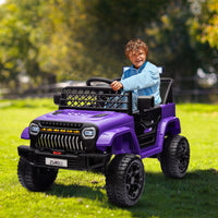 Garvee Ride - P Series: 12V Kids Ride On Truck for Toddles age 3+,with 2.4G Remote Control, Spring Suspension, Battery Display, LED Lights, Music, Battery Powered Ride on Car - Purple