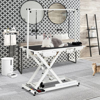 Garvee 50 Inch Electric Dog Grooming Table, Heavy Duty, Height Adjustable Pet Grooming Table with Socket w/Leveling Wheels, Grooming Arm, Anti Slip Tabletop & Tool Organizer, for All Pets