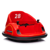 Garvee Ride - B Series: 12V Kids Ride On Bumper Car Electric Vehicle for Toddlers Ride on Toy Bumping Car with Remote Control, Battery Display, 360°Spin, LED Lights, MP3, USB, Red - Red