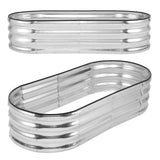 Garvee 4.5×2×1ft Silver Raised Garden Bed - Galvanized Metal, Anti-Rust, Open Base, Rubber Edge, Easy Assembly, Outdoor Use - Silver