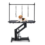 Garvee Dog Grooming Table, Heavy Duty Hydraulic Max Load 350Lbs Adjustable Arm and Noose Height 22-39" for Professional Pet Grooming - Black