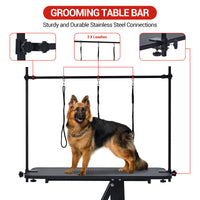 Garvee Dog Grooming Table, Heavy Duty Hydraulic Max Load 350Lbs Adjustable Arm and Noose Height 22-39" for Professional Pet Grooming