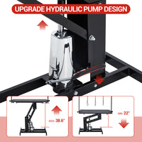 Garvee Dog Grooming Table, Heavy Duty Hydraulic Max Load 350Lbs Adjustable Arm and Noose Height 22-39" for Professional Pet Grooming