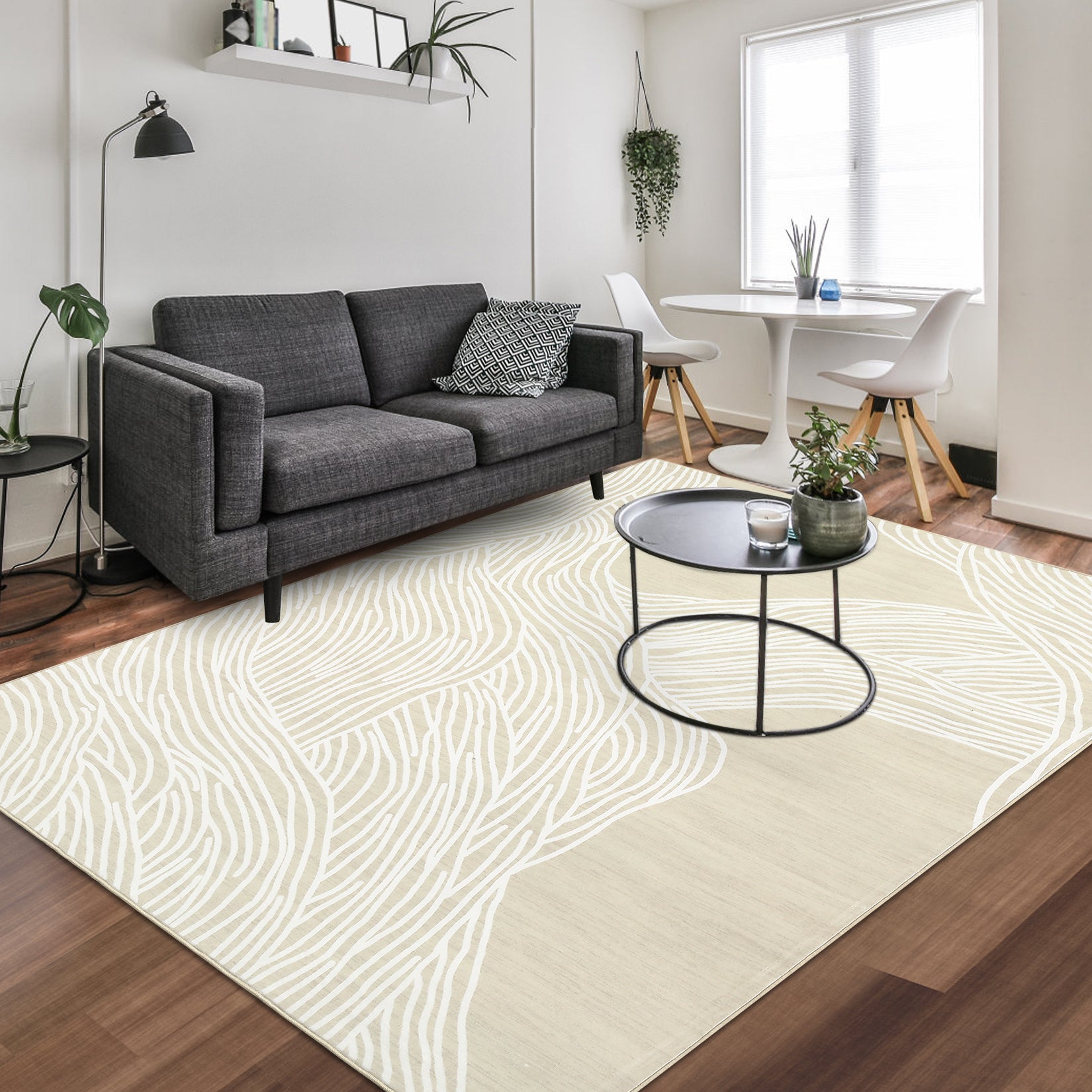 Garvee Modern Camel 10x13 Washable Rugs for Living Room Modern Bedroom Rug Aesthetic Beige Rug Large Area Rug Non Slip Throw Rugs Soft Faux Wool Low Pile Stain Resistant Carpet for Dining Room 10'x13' Beige