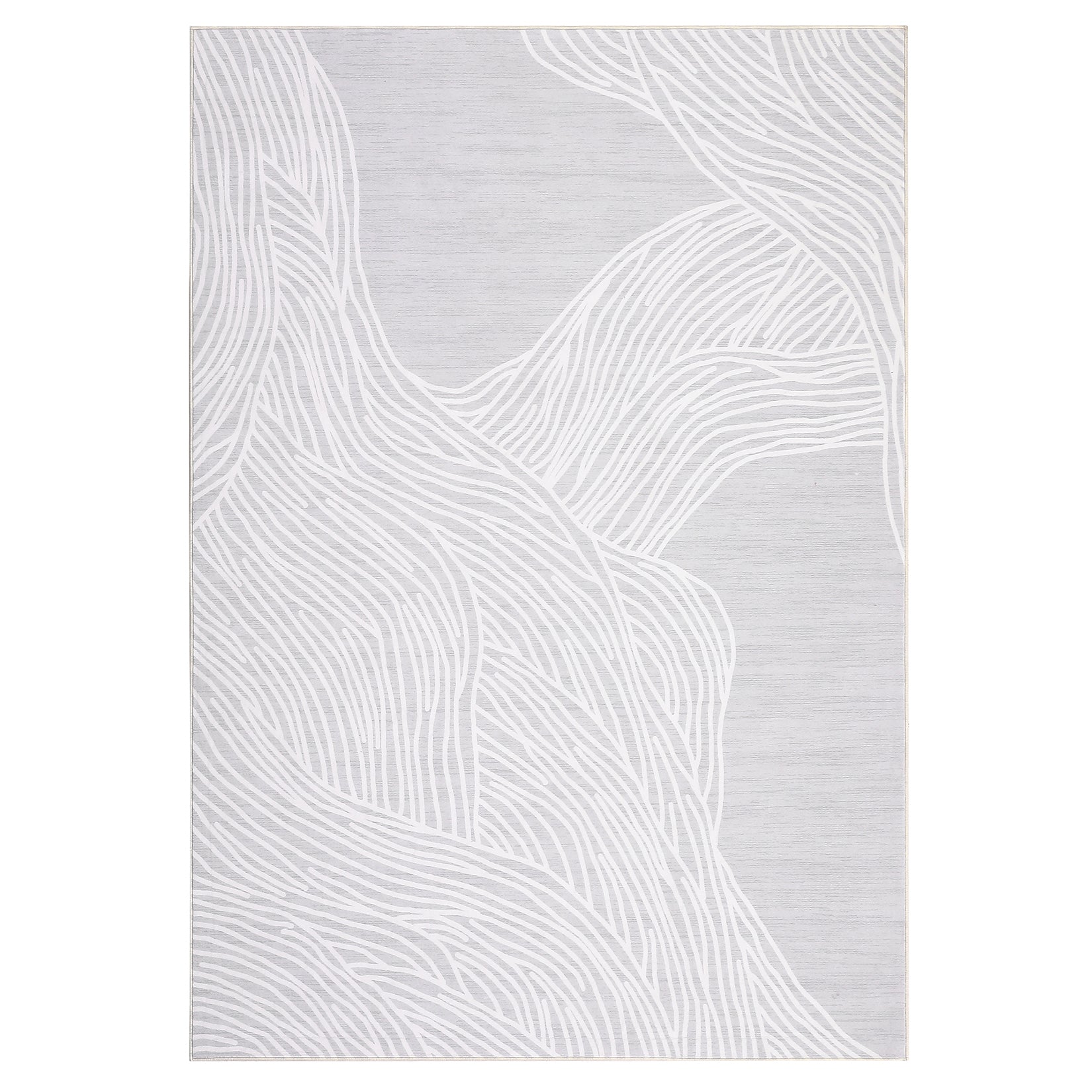 Garvee Modern Light Grey 9x12 Geometric Area Rug, Washable Non Slip Stain Resistant Carpet for Living Room Bedroom Office Dining