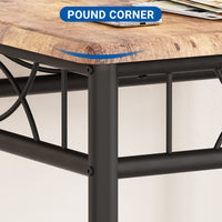 Garvee Dining Table Set for 2 with Cushioned Chairs, Space-Saving, Sturdy MDF & Steel, Easy Assembly, Rustic Brown, Ideal for Apartments