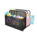 Garvee 2-Tier Rolling Pool Storage Basket – PE Rattan Outdoor Organizer with Locking Wheels for Floaties, Beach Toys & Patio Accessories – Sturdy Steel Frame, Water-Resistant Design, Brown - New structure Brown