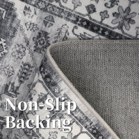 Garvee Washable Rug 8x10 Area Rugs for Living Room Vintage Large Area Rug Ultra-Soft Indoor Carpet Non Slip Foldable Thin Rug Oriental Distressed Throw Carpet for Bedroom Nursery Home Office Grey