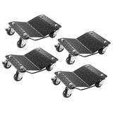 Garvee 4 Items 4 Tire Wheel Dolly Car, Premium Manganese Steel, 6000 Lbs Capacity, Heavy Duty, Antiskid & Recessed Design, 360° Rotatable Wheels, Black - Black
