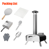 Garvee 12-Inch Stainless Steel Outdoor Pizza Oven with Wood Pellet and Pizza Stone - Portable Wood Fired Pizza Stove for Camping, Parties, and Backyard Use (Black)