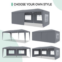 Garvee 10'x20' Outdoor Pop-Up Canopy Tent Waterproof, UV Protection, Adjustable Height, Removable Sidewalls, Easy Assembly for Parties & Events