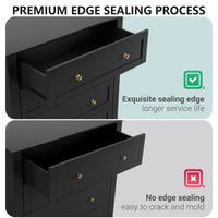 Garvee 5 Drawer Dresser for Bedroom, Wood Dresser with Deep Space & Metal Knobs, Tall Dresser Closet Organizer, Modern Chests of Drawers for Living Room, Entryway, Hallway, Black