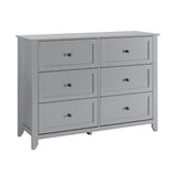 Garvee Grey 6 Chest of Drawer Dresser, Modern Dresser with Deep Drawers and Nickel Round Handle, Wood Organizer Storage Cabinet for Bedroom, Living Room, Hallway - Grey